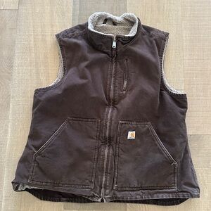 Carhartt Dark Brown Zip Up Vest